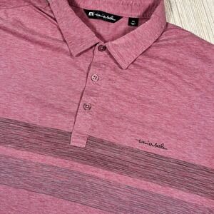 Travis Mathew Mens Polo Shirt XXL Heathered Red Golf Casual Short Sleeve